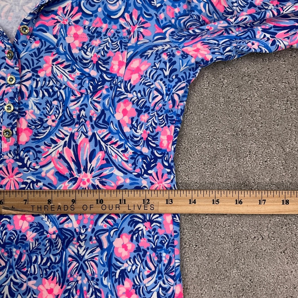 Lilly Pulitzer Dress Women XS Blue Pink Floral Reema Beach Vivid Cotton Modal - Picture 9 of 14